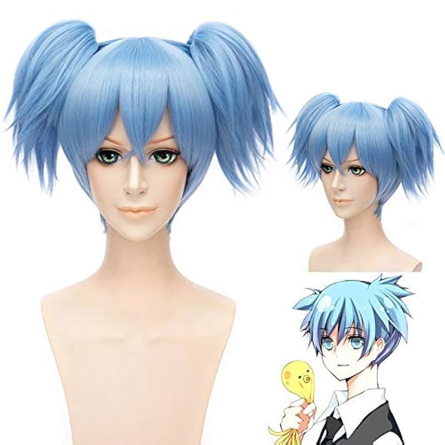 Amazon.co.jp: Cosplay wig 暗殺教室 塩田 渚 コスプレ 髪 青